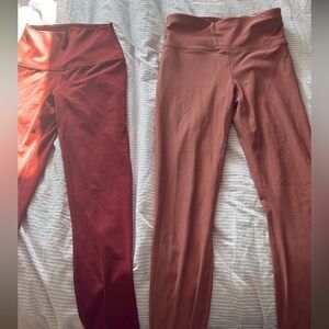 Yogalicious fabletics High-Waisted mauve and red Leggings